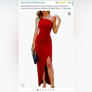 Red one shoulder dress